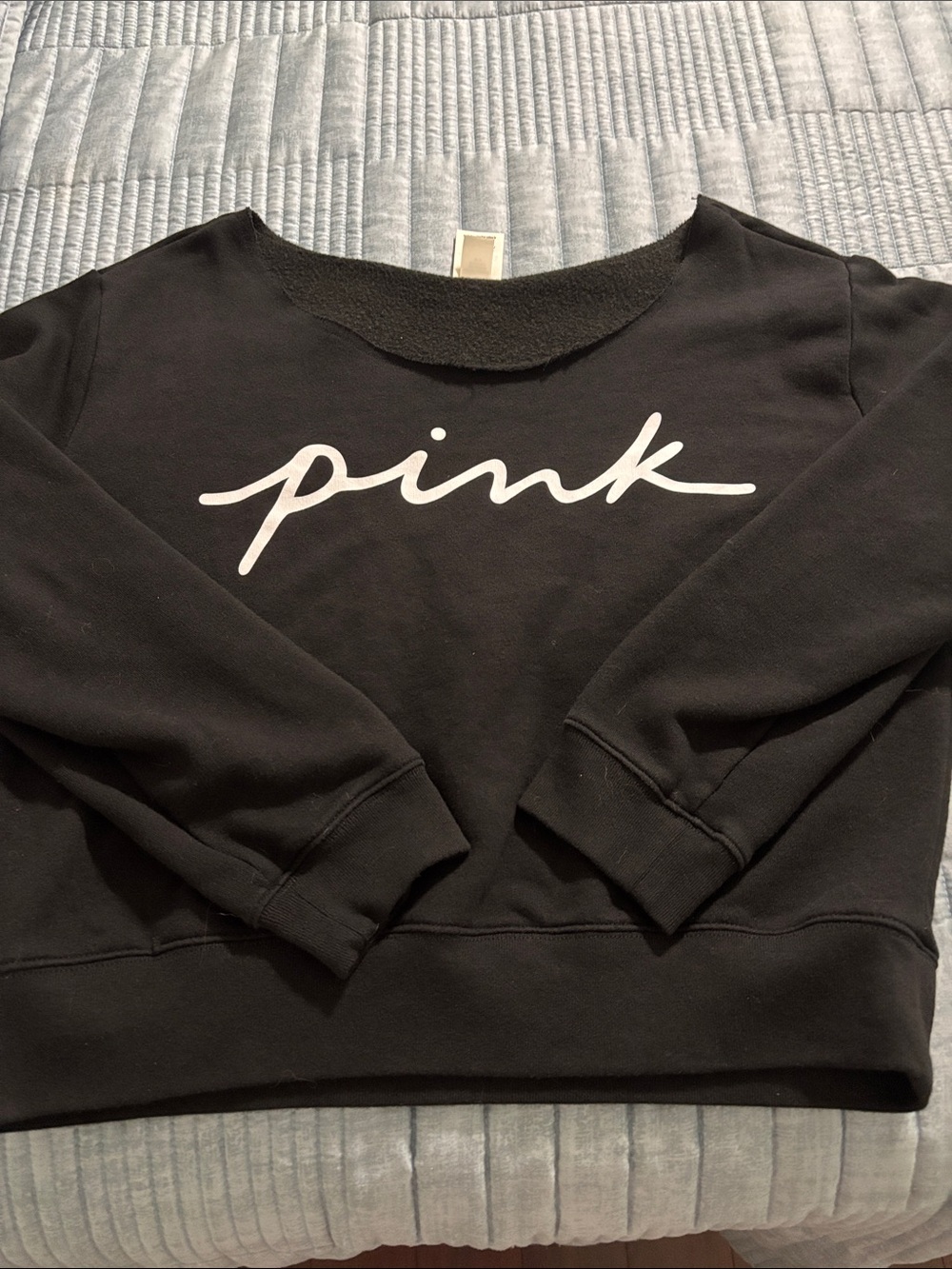 NWOT Pink Victorias Secret Off Shoulder Sweatshirt